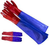 Dlhé ochranné gumené rukavice z PVC, 60 cm