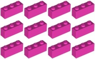 LEGO 3622 BRICK 1x3 tmavoružová (15g) 12 ks.