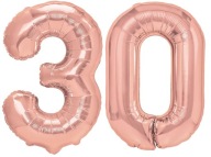 Balóniky s číslami k 30. narodeninám Rose Gold 100 cm