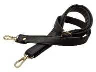 Popruh na kabelku, 20 mm, čierny, so zlatými karabínkami, 64 - 115 cm