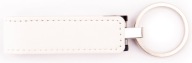 Kožená kľúčenka Pendrive biela 2 GB dátumovka