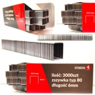 Spony na čalúnenie 6 mm pre zošívačku TYP80 / GA21 / 380, pozinkované 3 000 PLN