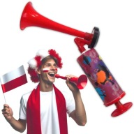 TRUBKA VUVUZELA trúbka fanúšika ME ČERVENÁ so štadiónovým piestom