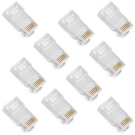 Zástrčka pre kábel RJ-45 CAT.6, priechodka drôtu, 10 kusov