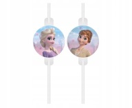 Papierové slamky Frozen Elsa Anna, 4 ks torta