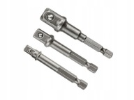 Adaptéry pre nástrčné kľúče na skrutkovače 1/4' 3/8' 1/2' 3 ks. 70 mm