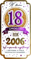 Blahoželanie k 18. narodeninám pre tých, ktorí sa narodili v roku 2006. Blahoželania k 18. narodeninám PM346