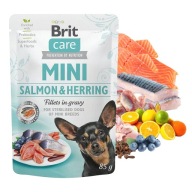 BRIT CARE MINI vlhké krmivo pre psov Salmon Herring 85g
