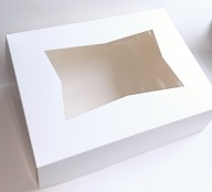 KRABIČKA NA CATERNING TORTU 32x42x13 cm s okienkom biela _1 ks
