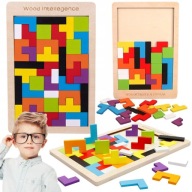V2 TETRIS DREVENÉ LOGICKÉ HRANÉ BLOKY HÁDANKA
