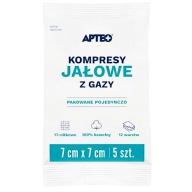 Apteo sterilné gázové obklady 7cm x 7cm 5 kusov