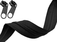 Zipsová páska 3mm ŠPIRÁLOVÝ Zips ČIERNA 5m + 10 zips