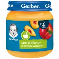 Dezert pre deti Jablková omáčka s broskyňami 4 m+ 125 g Gerber