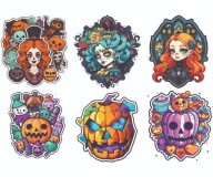 HALLOWEENSKÉ NÁLEPKY NA OKNO Mexická dekorácia 6 ks