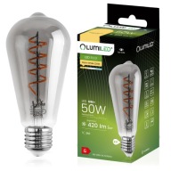 E27 EDISON ST64 LED žiarovka 6W FILAMENT DEKORATÍVNA RETRO DYMOVÁ ŠPIRÁLA