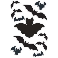 HALLOWEEN fólie NÁLEPKY čierne NETOPIE A4