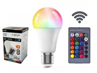 E27 LED žiarovka 8W RGB + teplá biela 16 farieb Sphere IR diaľkové ovládanie