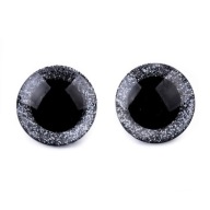 GLITTER DARK SILVER MASCOT EYES 25 mm
