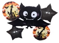Halloweensky fóliový balón Bat, sada 5 ks