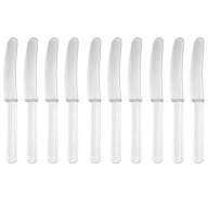 Jednorazové nože TRANSPARENT plast SOLID x10