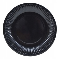Čierne papierové TANIERE, 6 ks, 23 cm, narodeniny, Silvester, karneval, ročné