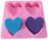 Silikónová forma 4x mydlo srdce Mydlarnia Hearts Valentín MF-035
