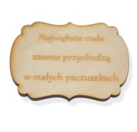 Plaketa Nápis Najväčšie zázraky ... GRAVÍROVANIE 65x45mm