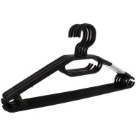 Plastové závesné otočné vešiaky na šaty Strong BLACK 10 ks