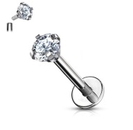 Labret Ear Stud Crystal SS316L 1,2/8/3