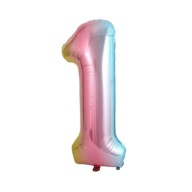 Fóliový balón v tvare čísla 1, farebný, 100 cm