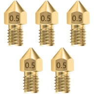 SET 5 x MK8 0,5 mosadzná tryska ENDER 3 PRO 1,75