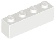 LEGO Brick Brick 1x4 Biela 301001 3010