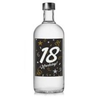 ŠTÍTKY na fľašu ALKOHOL 18 NARODENINY čierna X5