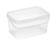 VEDRO, TRANSPARENTNÉ, obdĺžnikové vedierko, 5L, POTRAVINOVÝ CERTIFIKÁT, veko