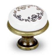 NÁBYTOKOVÝ GOMBÍK PORCELÁNOVÁ SKRINÍKOVÝ GOMBÍK SO VZOROM