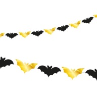 HALLOWEENSKÉ OZDOBY NETOPIER VANEC Z ČIERNE ZLATÉ ZÁSADNÉ OZDOBY 250cm