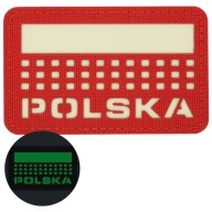 VELCRO ZÁPLATA POLSKÝ VLAJKA LASEROVÝ REZANÝ 50x80 FLUORESCENT M-TAC ČERVENÝ