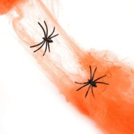 Halloweenska pavučina ORANŽOVÁ s pavúkmi