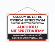 Laminovaný nápis A5 PRE OSOBY DO 18 ROKOV OSOB