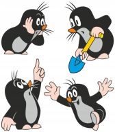 NÁLEPKY NA BIELEJ FÓLII NA NÁSTENNÝ NÁBYTOK, ROZPRÁVKOVÝ KRTK