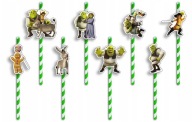 NARODENINOVÉ SLAMKY s POSTAVIČKAMI - SHREK FILMY ROZPRÁVKY SHREK - 8 ks.