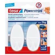 TESA Oválny háčik, biely, 2 ks, 2 kg
