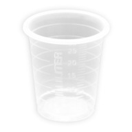 PLASTOVÉ POHÁRKY NA LIEKY VODKA S ODSTUPŇOVANÍM 30ml MALÉ HRNČKY 90 ks.