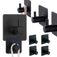 ČIERNA KÚPEĽŇOVÁ ÚCHYTKA NA UTERÁK, SAMOLEPIACA x4 ELEGANTNÁ SADA