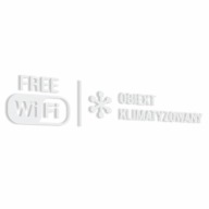 Nálepka - Bezplatné WiFi, Klimatizované zariadenie 6x30