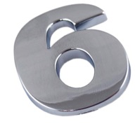 ZNAK ČÍSLO ČÍSLA VEĽKÉ PÍSMENO CHROME 6 SIX J6I89