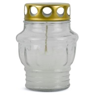 Sviečka liata sklenená 10 cm Biela DP65