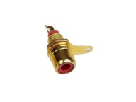 SMALL RCA cinch zásuvka GOLD zostava, červené puzdro (1403)