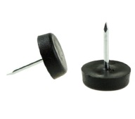 100 x nábytkové klzáky 15 mm s klincom, čierne