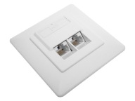 Zásuvka 2x RJ45/8P8C cat.5E UTP zapustené uhlové LSA kontakty